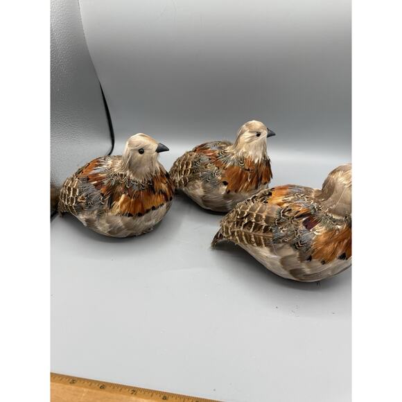 Set of 3 Feathered Decorative Birds 6” Realistic Craft Décor Artificial Bird Lot - Picture 2 of 7